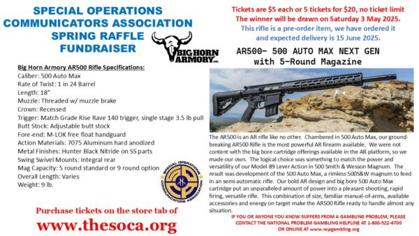 Fundraiser-SOCA Raffle (500 MAX)
